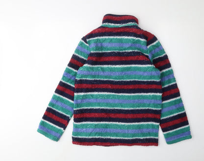 Back view of Joules girls’ multicoloured striped pullover sweatshirt 11 years