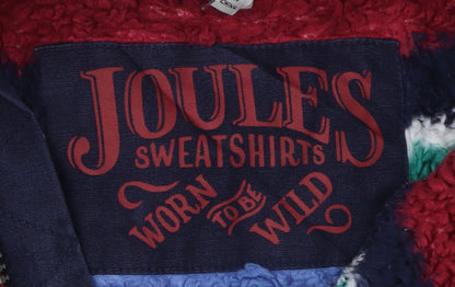Close-up detail of Joules girls’ multicoloured striped pullover sweatshirt 11 years