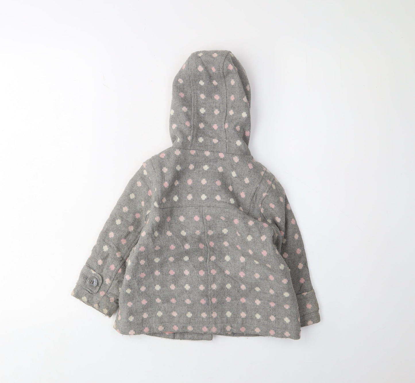 Next Girls Grey Polka Dot Duffle Coat, 1-2 Years, Autumn/Winter