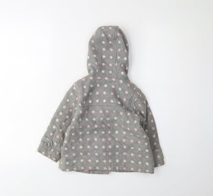 Next Girls Grey Polka Dot Duffle Coat, 1-2 Years, Autumn/Winter