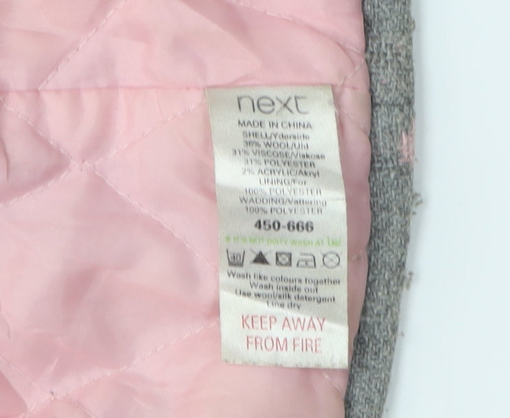 Next Girls Grey Polka Dot Duffle Coat, 1-2 Years, Autumn/Winter