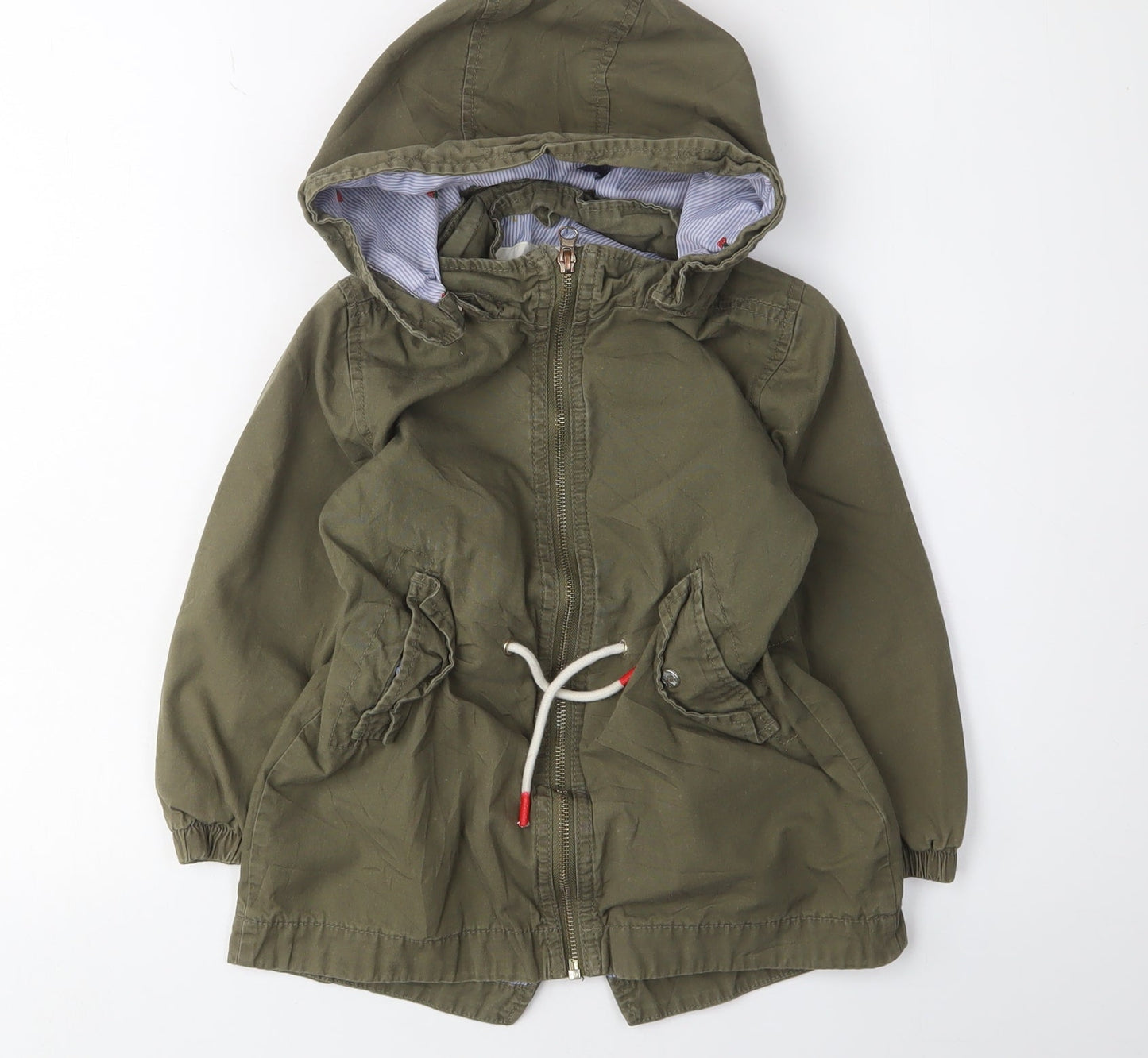 L.O.G.G. Girls' Green Parka Coat, 5-6 Years, Hooded Canvas