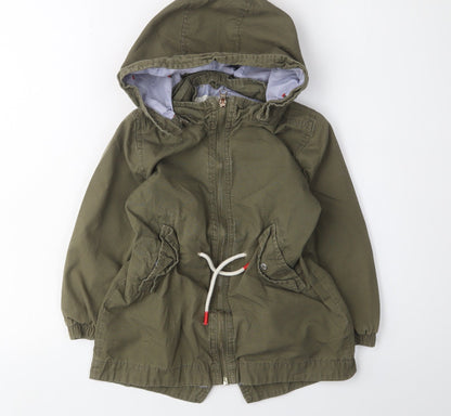 L.O.G.G. Girls' Green Parka Coat, 5-6 Years, Hooded Canvas