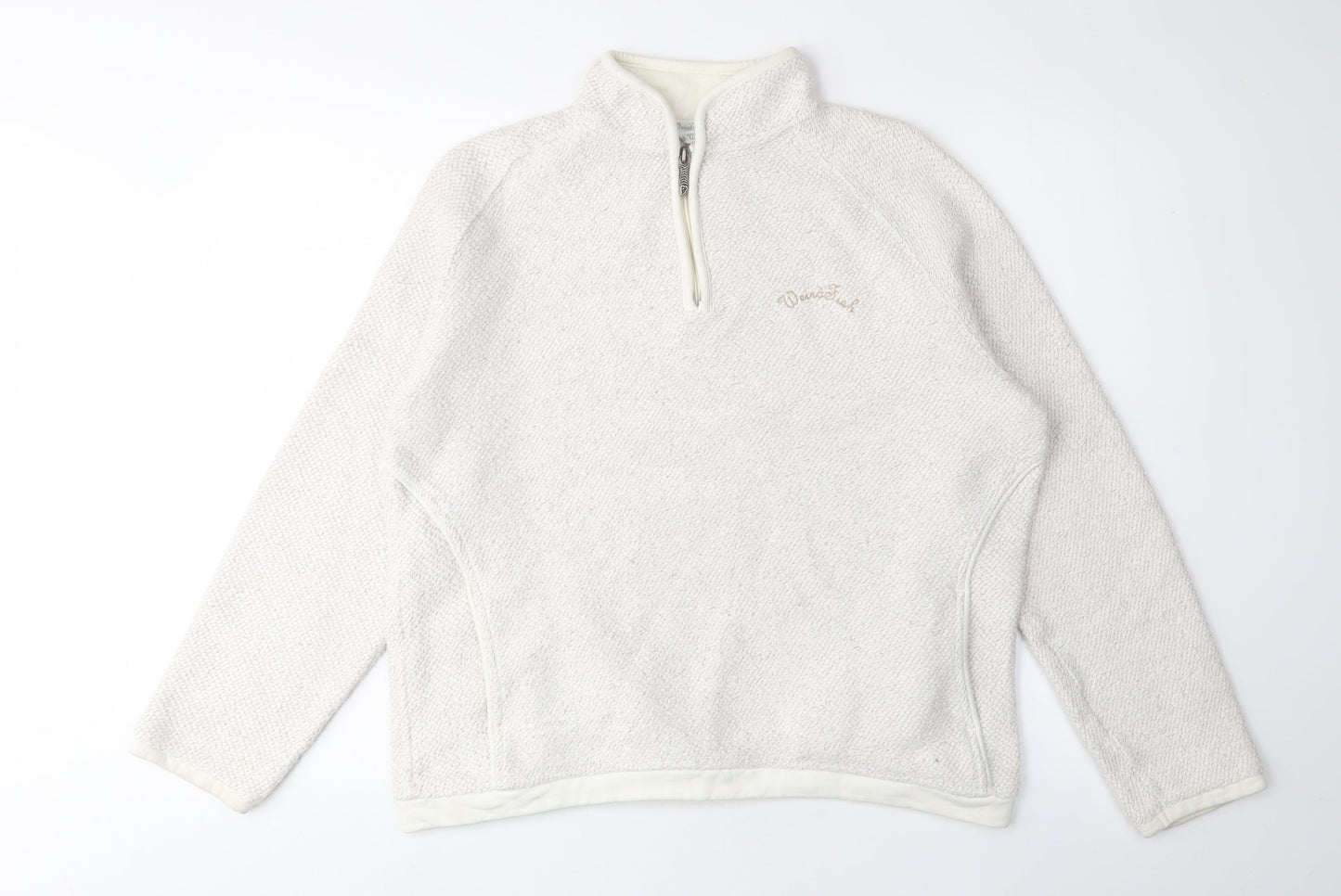 WenaTich Women's Ivory Knit Pullover Sweatshirt L