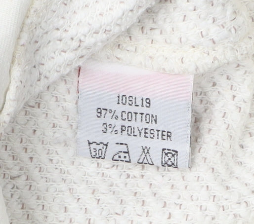 WenaTich Women's Ivory Knit Pullover Sweatshirt L