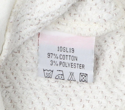 WenaTich Women's Ivory Knit Pullover Sweatshirt L