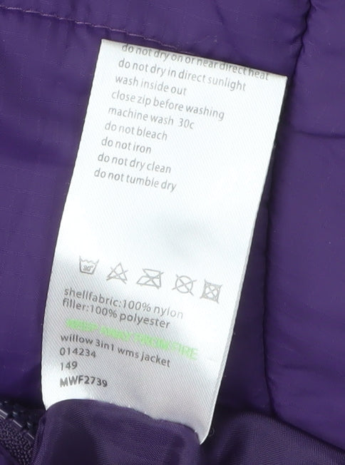 Womens UK Size S Mountainlife Purple 3-in-1 Jacket