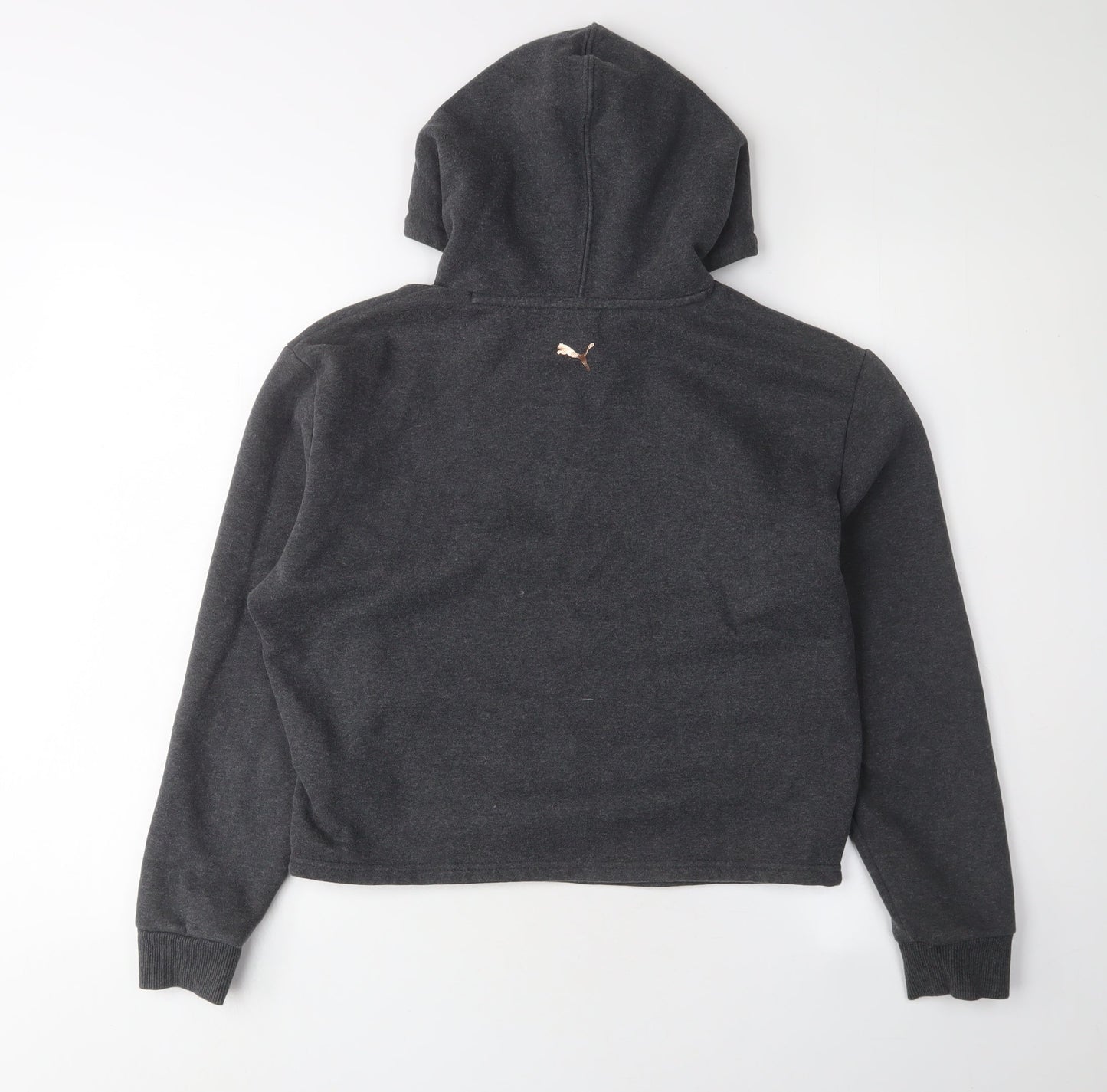 Puma Women's Grey Pullover Hoodie, XS, Logo Accents