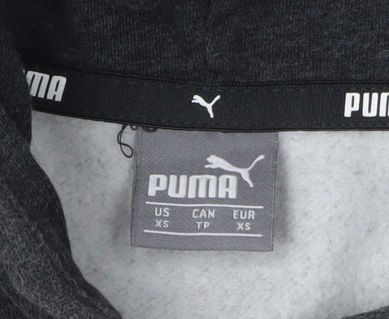 Puma Women's Grey Pullover Hoodie, XS, Logo Accents