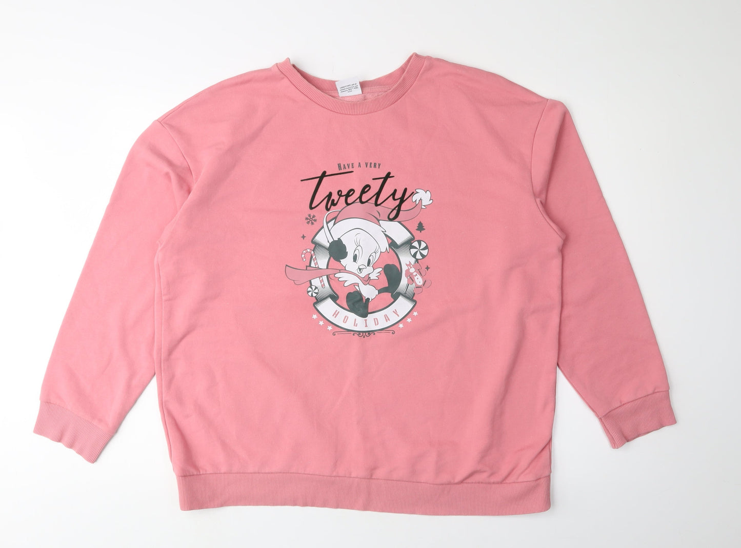 Teens UK Size 18 Looney Tunes Pink Pullover Sweatshirt