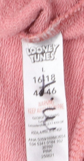 Teens UK Size 18 Looney Tunes Pink Pullover Sweatshirt