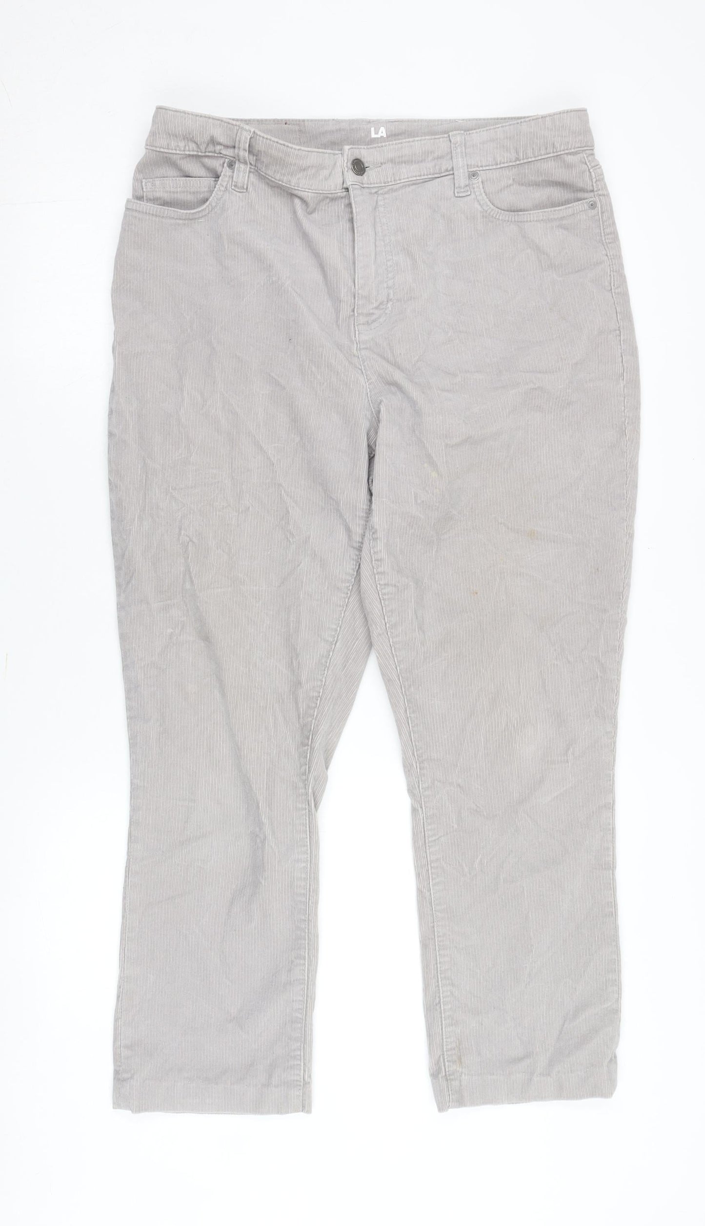 Lands' End Men's Grey Corduroy Straight Trousers UK 18