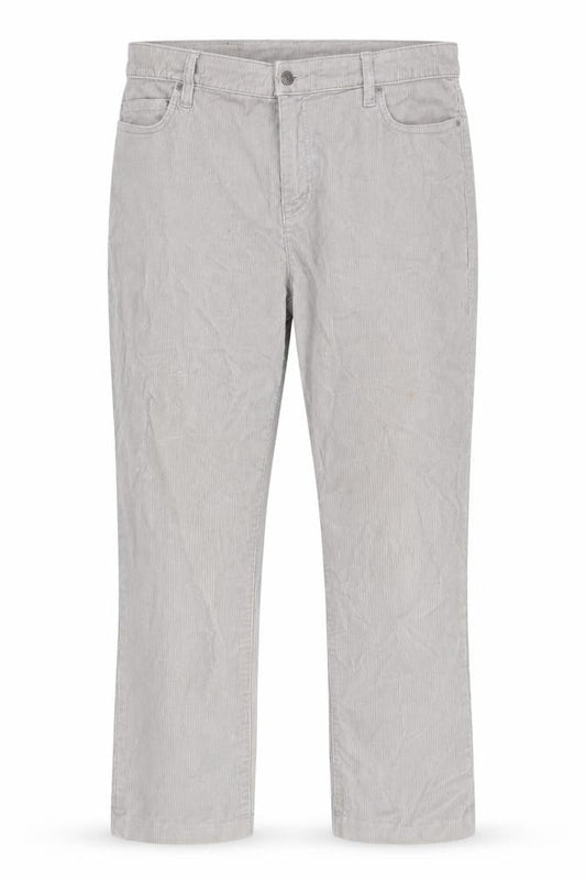 Mens UK Size UK 18 Lands' End Regular Fit Straight Grey Trousers