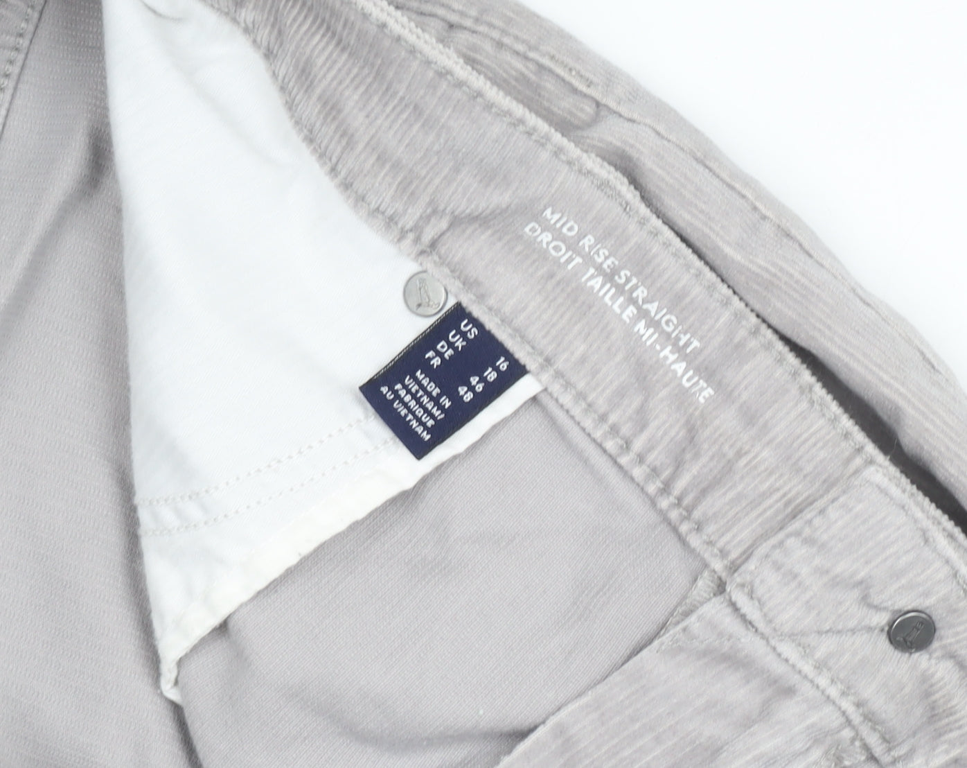 Lands' End Men's Grey Corduroy Straight Trousers UK 18