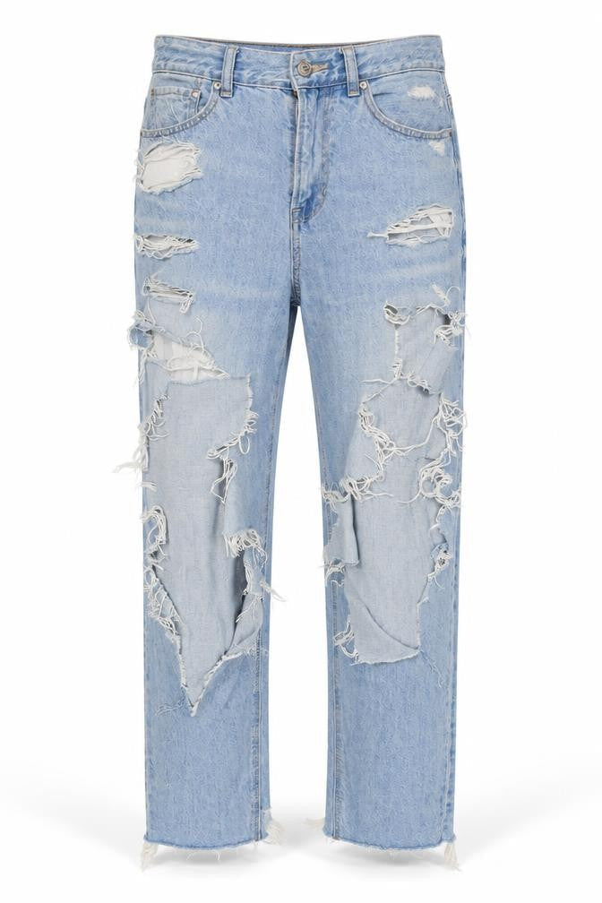 Unisex Adultss UK Size 10 American Eagle Regular Fit Straight Blue Jeans
