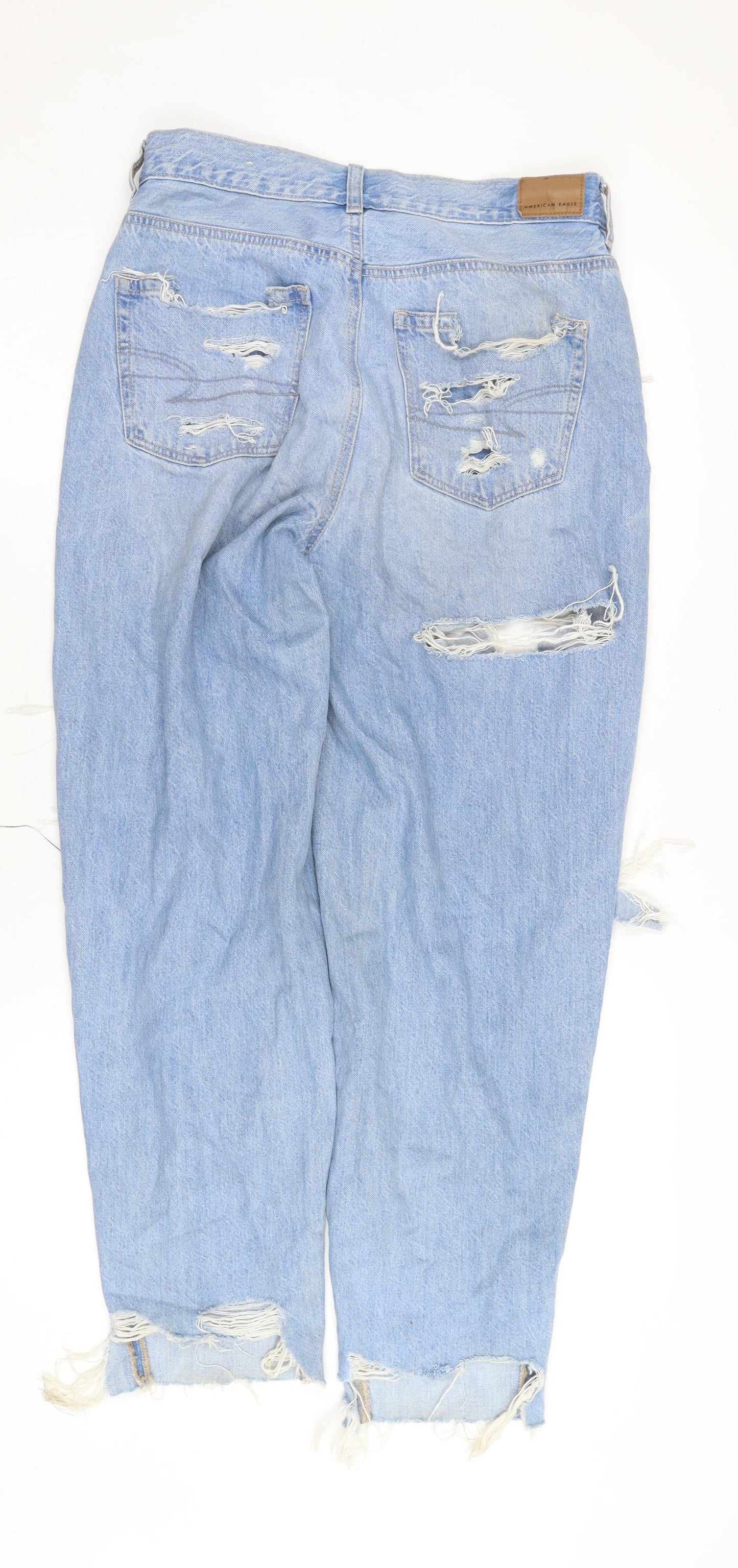 American Eagle Unisex Blue Distressed Jeans Size 10