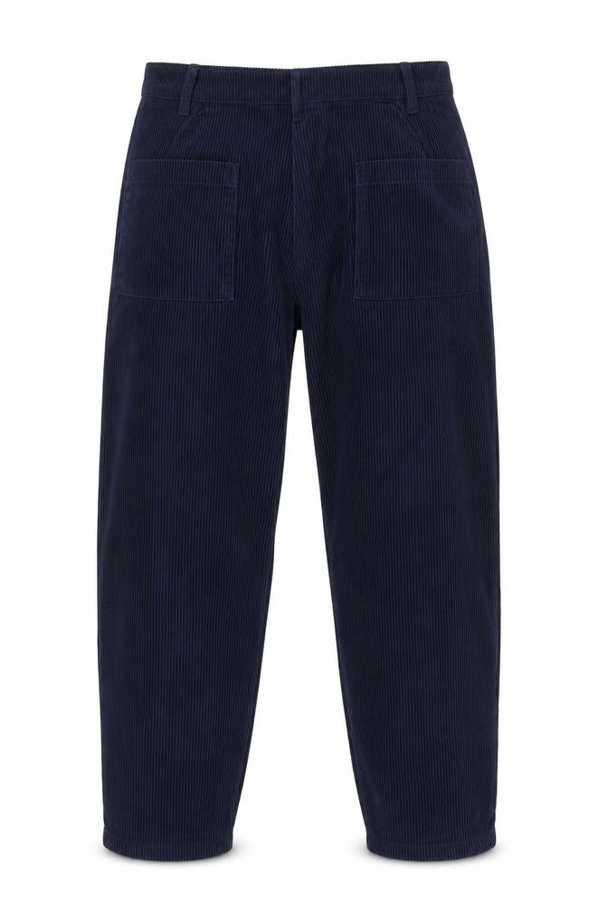 Front view of Seasalt Cornwall Blue Corduroy Trousers, size 10, unisex