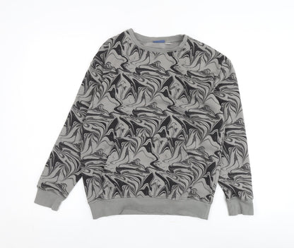 Pepperts Teens Grey Geometric Pullover Sweatshirt Size 12