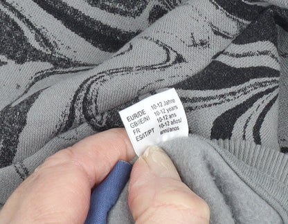 Pepperts Teens Grey Geometric Pullover Sweatshirt Size 12