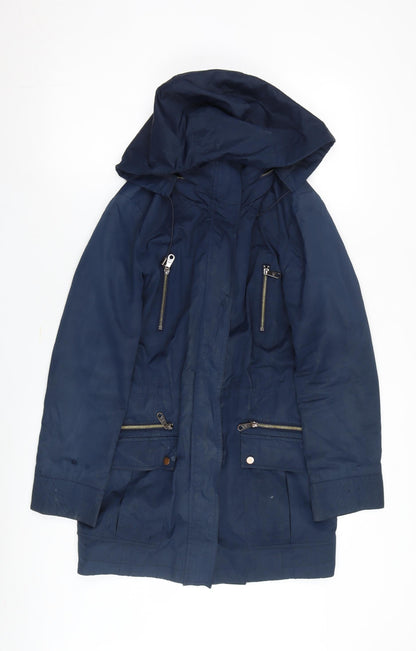 Womens UK Size 10 CC Blue Parka Coat