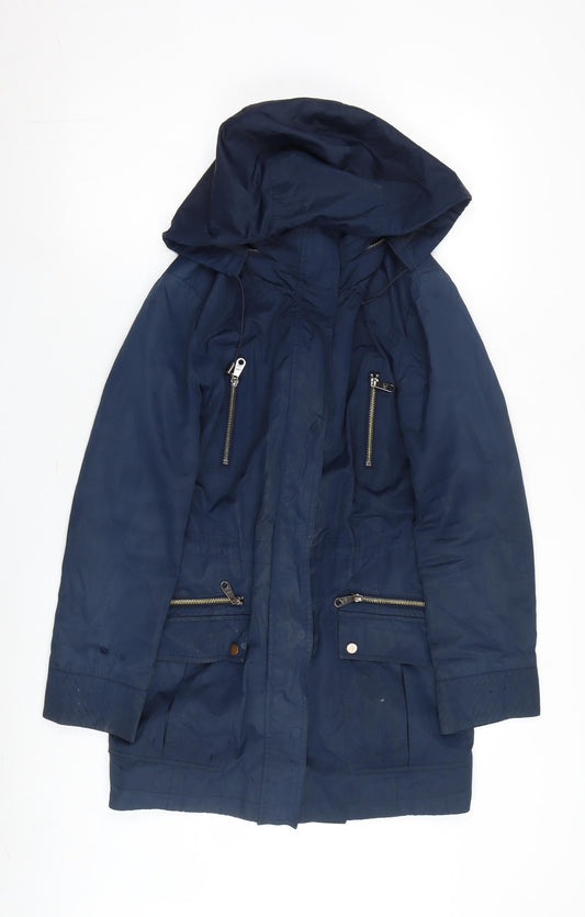 Womens UK Size 10 CC Blue Parka Coat