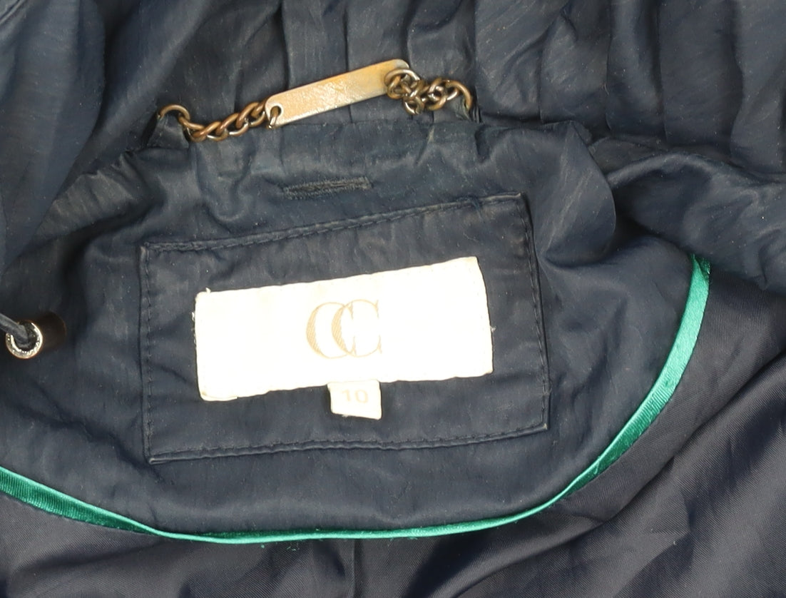 Womens UK Size 10 CC Blue Parka Coat