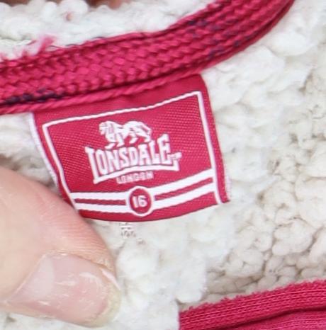 Womens UK Size 16 Lonsdale Red Hooded