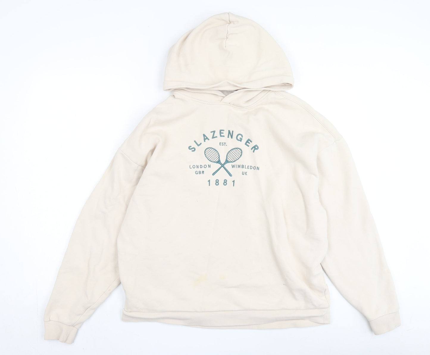 Unisex Adults UK Size 14 Slazenger Beige Pullover Hoodie