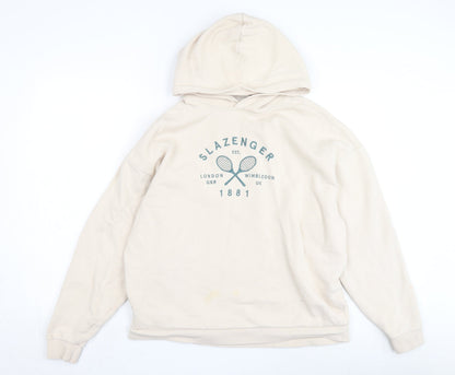 Unisex Adults UK Size 14 Slazenger Beige Pullover Hoodie