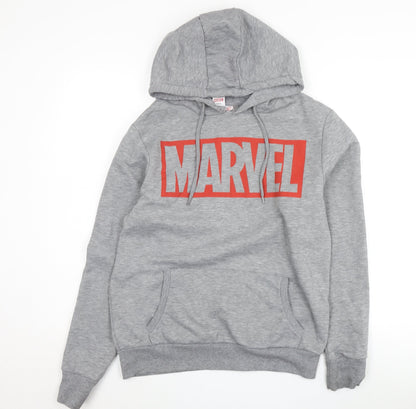 Unisex Adults UK Size M Marvel Grey Pullover Hoodie
