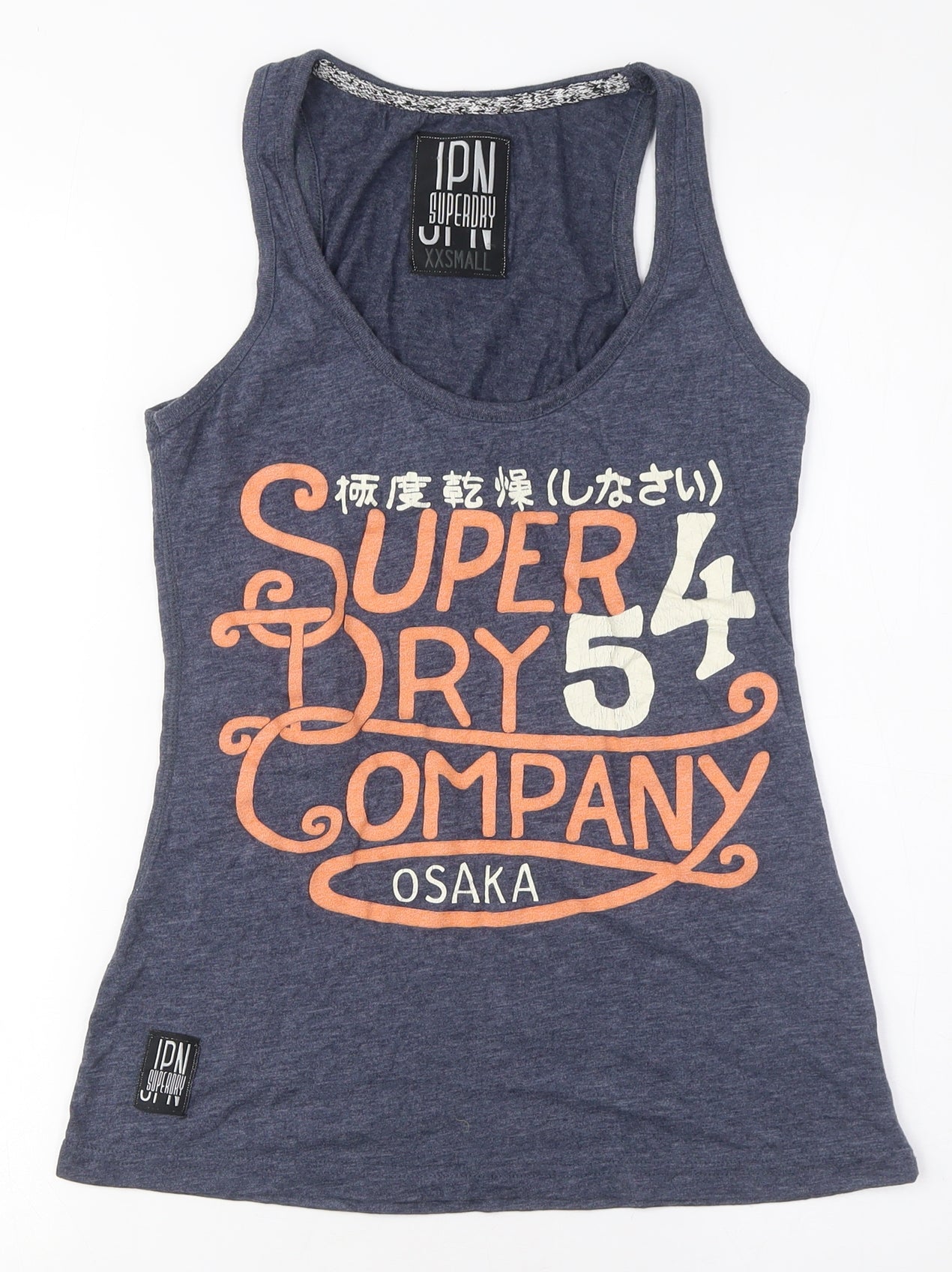 Womens UK Size 2XS Superdry Blue Basic Tank