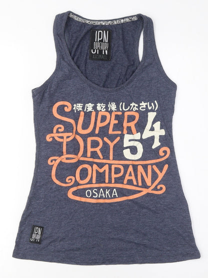 Womens UK Size 2XS Superdry Blue Basic Tank