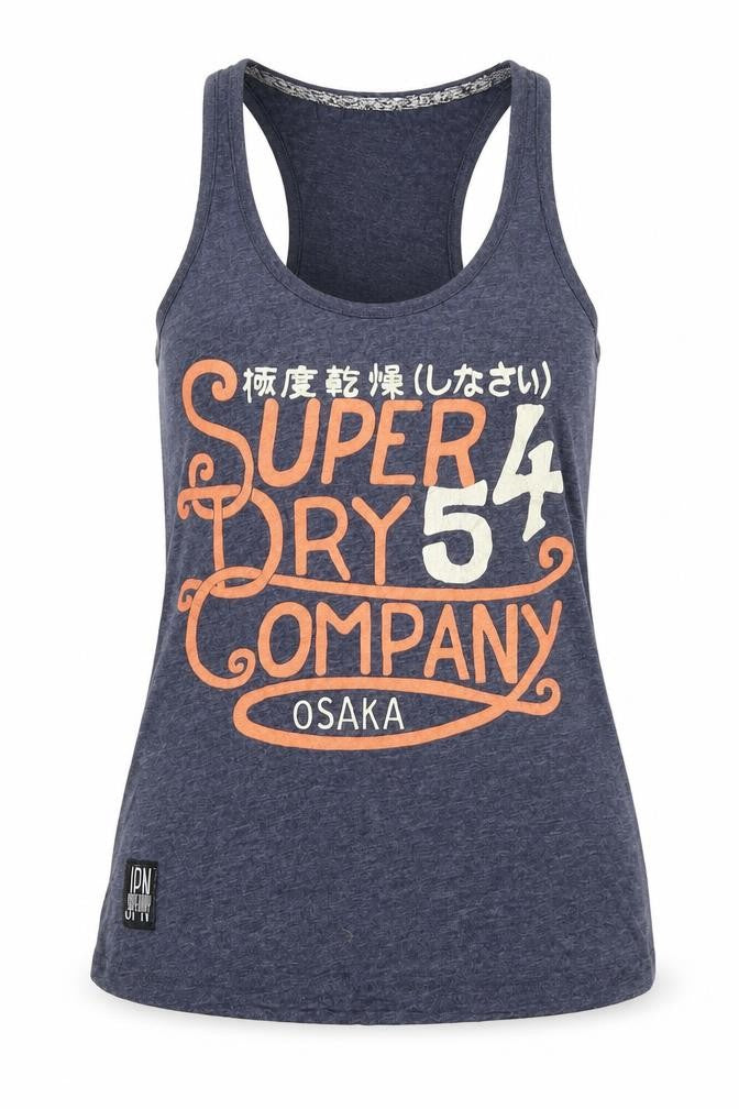Womens UK Size 2XS Superdry Blue Basic Tank