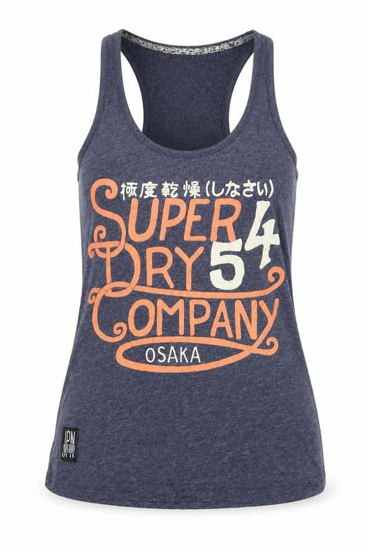 Womens UK Size 2XS Superdry Blue Basic Tank