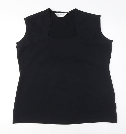 Additional front view of Russell Collection unisex black 2xl basic cotton tank