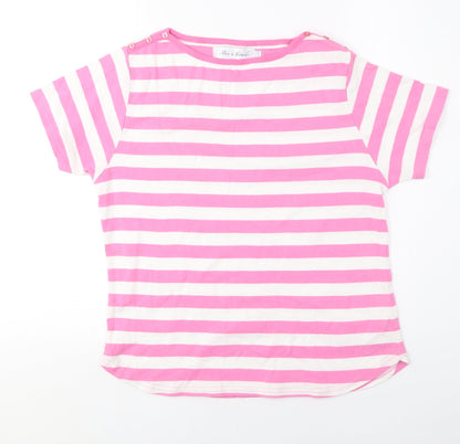 Womens UK Size 14 Pure & Natural Pink Basic T-Shirt