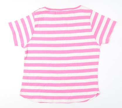 Womens UK Size 14 Pure & Natural Pink Basic T-Shirt