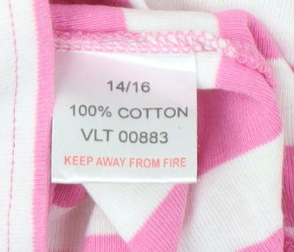 Womens UK Size 14 Pure & Natural Pink Basic T-Shirt