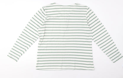 Damart Women's Green Striped T-Shirt M Casual
