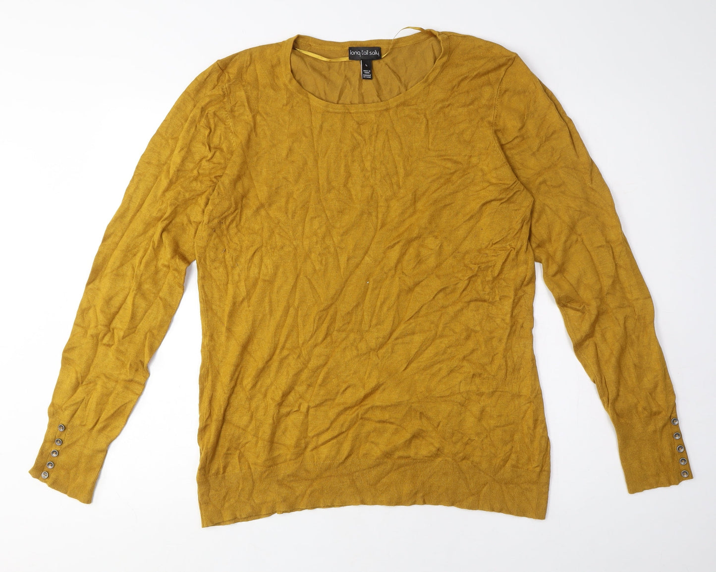 Womens UK Size L Long Tall Sally Gold Basic T-Shirt