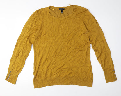 Womens UK Size L Long Tall Sally Gold Basic T-Shirt