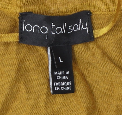 Womens UK Size L Long Tall Sally Gold Basic T-Shirt
