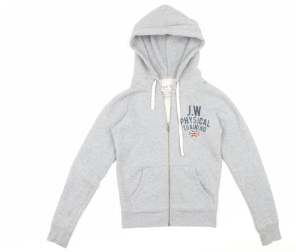 Womens UK Size 6 Jack Wills Grey Full Zip Hoodie