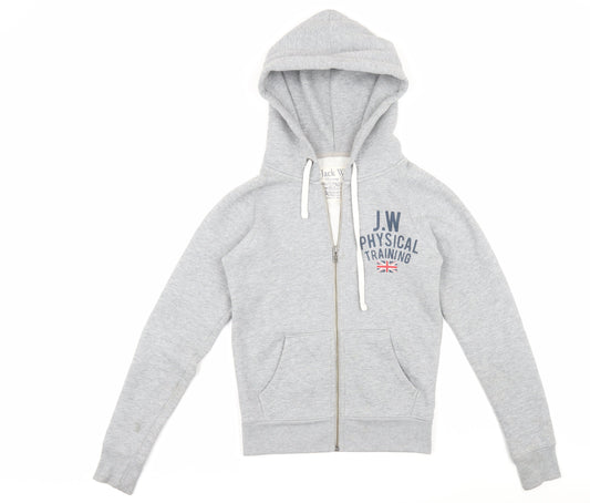 Womens UK Size 6 Jack Wills Grey Full Zip Hoodie