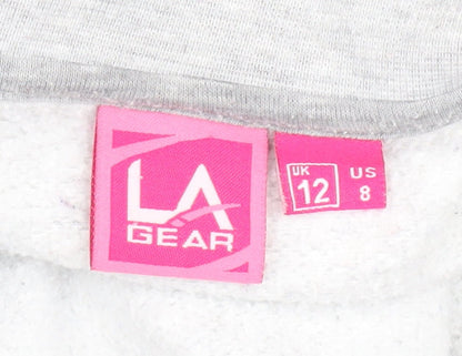 Womens UK Size 12 LA Gear Grey Full Zip Sweatshirt