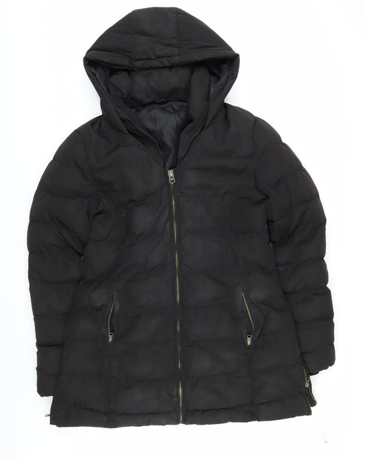 Womens UK Size 14 Golddigga Black Puffer Jacket