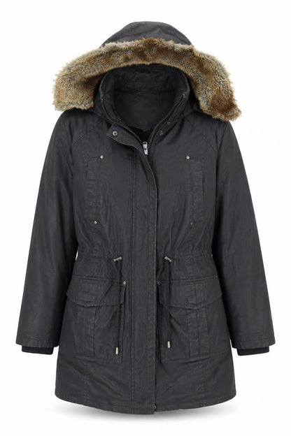 Womens UK Size 10 Phase Eight Black Parka Coat