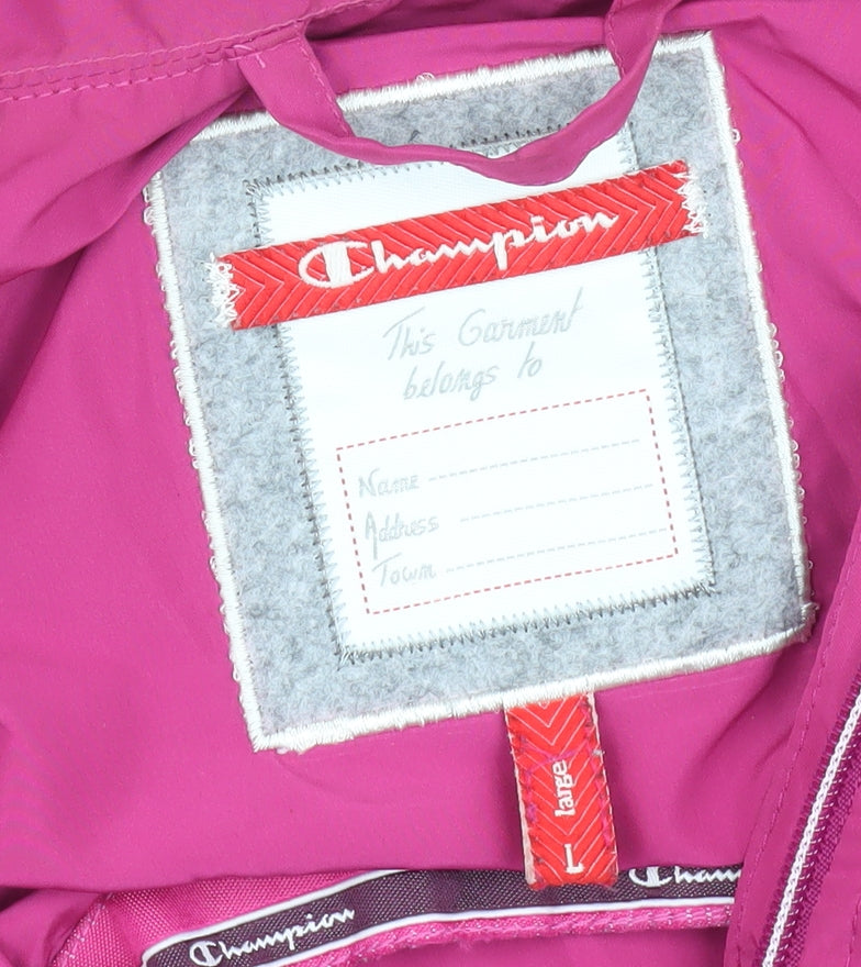 Champion Women's Pink Windbreaker Jacket L