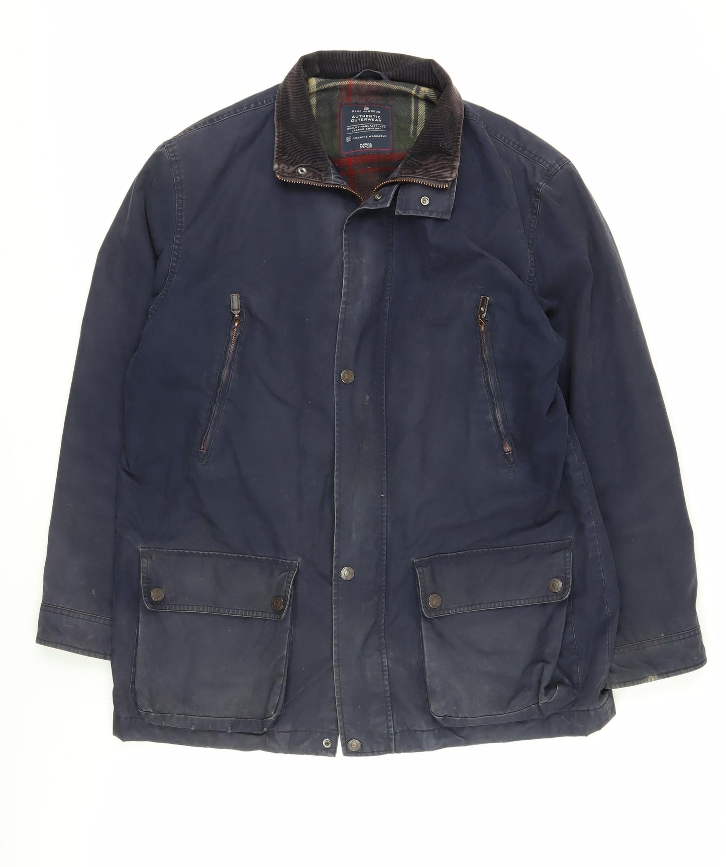 Mens UK Size L Marks and Spencer Blue Military Jacket