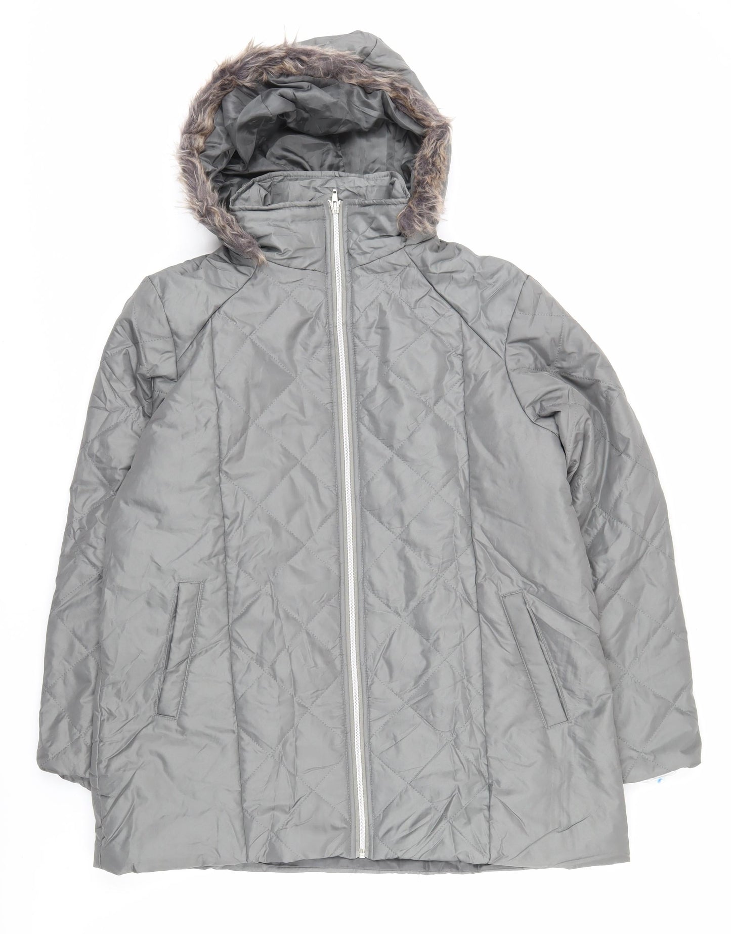 Womens UK Size M Anne De Lancay Grey Puffer Jacket